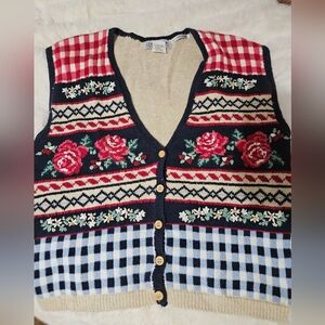 vintage ladies Jantzen emroidered cardigan vest